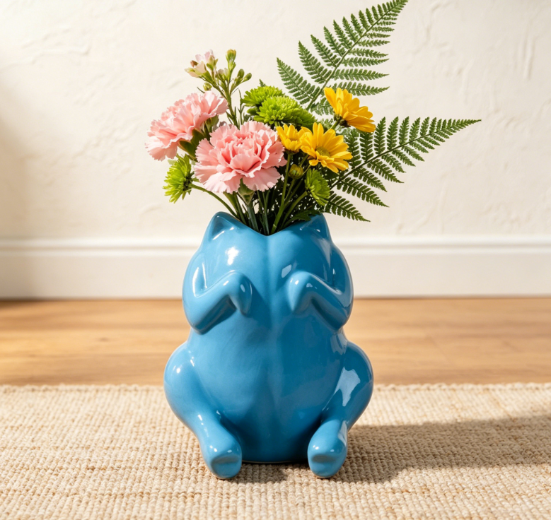 Pink Turkey Ceramic Vase - Fun vases, home décor, unique office decorations, chic desktop or shelf centerpieces, gifts for women, Teacher's Day gifts, Mother's Day gifts